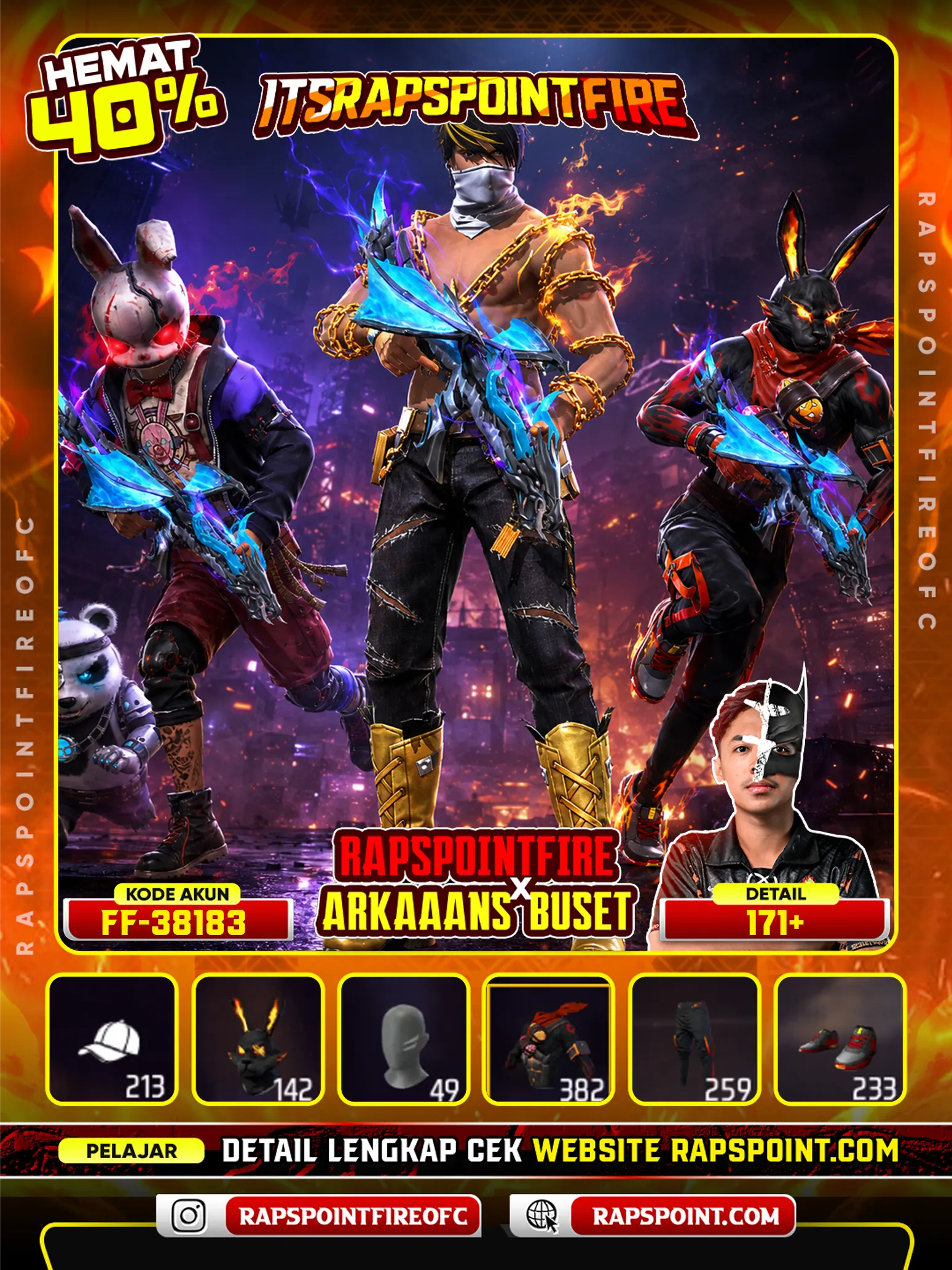 Evo Ak47 6, Sg 2 Mamba, Sg 2 Bunny,Shadow Earthshaker On, Vigilante On, Arctic Blue, Vampire'S Revenge Bundle On