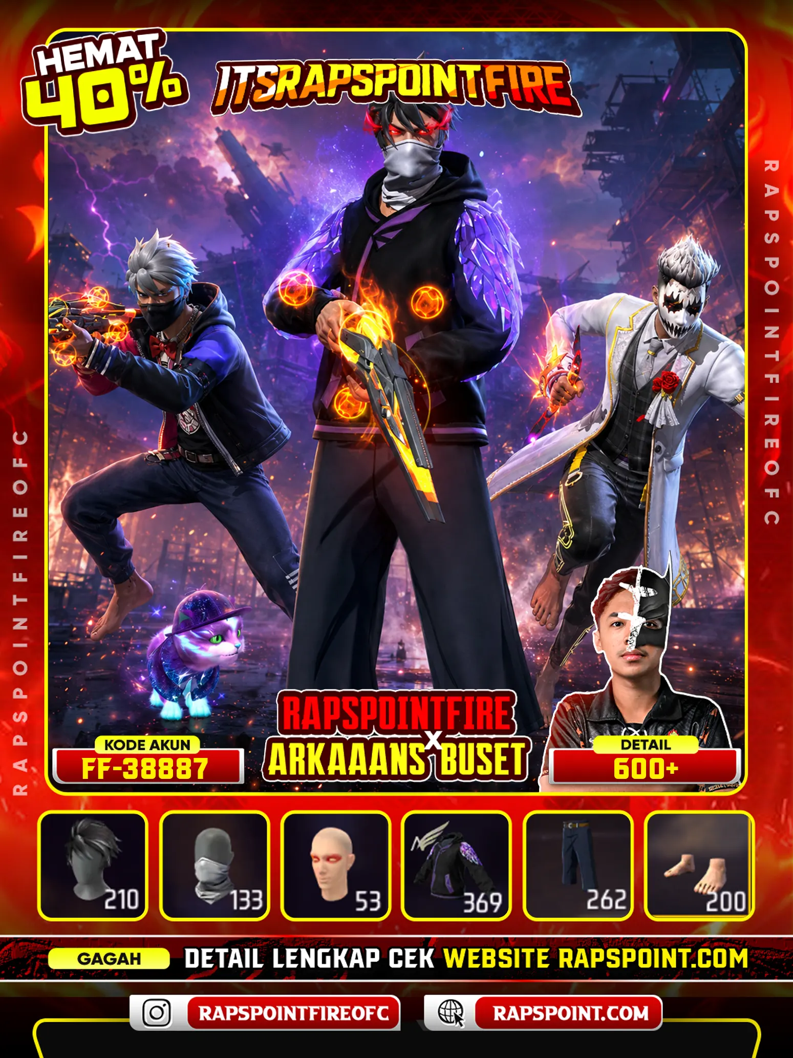 Face Joker V2, Cobra On, Og Hero On, Yuji Jjk On, Manga Artist Bundle On, Arctic Blue, Vigilante On, Shadow Earthshaker On