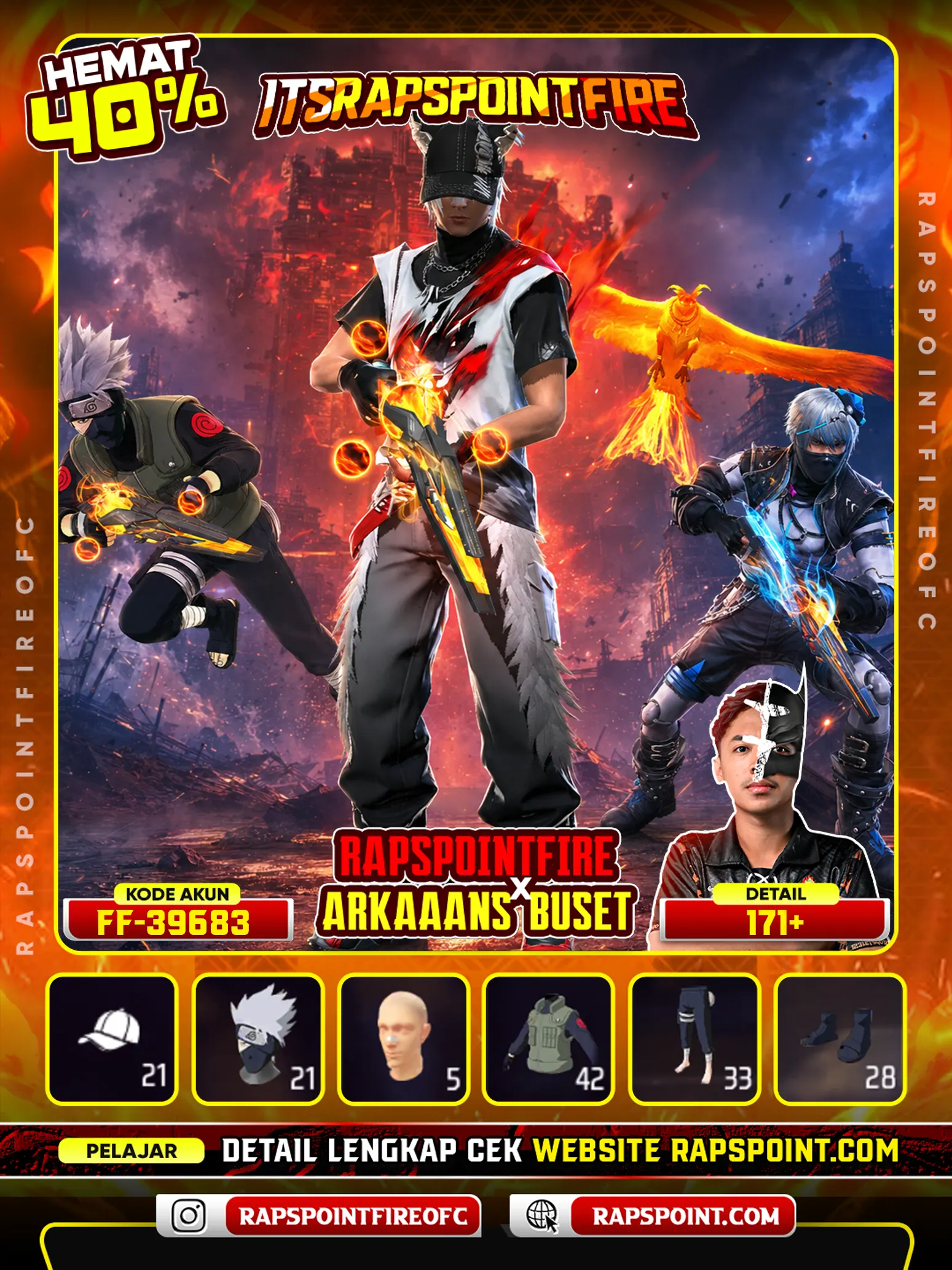 Evo Scar Megalodon 3, Sg 2 Mete Merah, Evo, Sg 2,Kakashi On, Arctic Blue, ⁠Bundle Silent Statement On