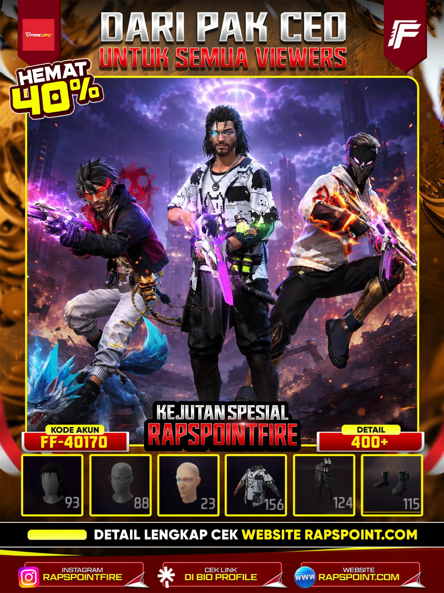 AKUN PELAJAR V 156, PRIME 5, SG 2 EVO MAX, EVO GUN 2 MAX 2, BUNDLE SUPERVOID, MEGUMI, ANGEL UNGU